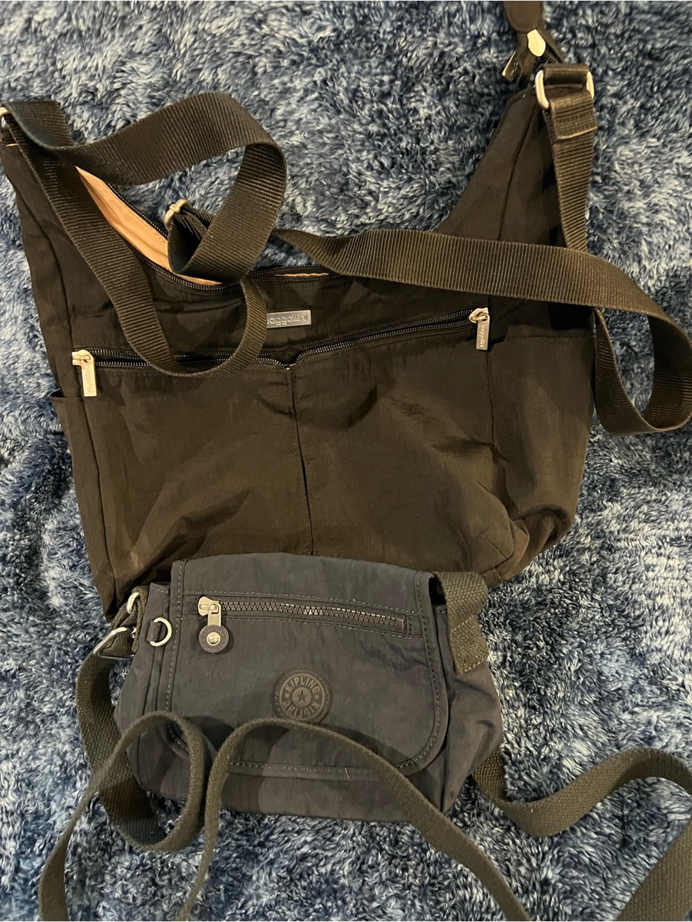 Kipling gray  Crossbody and bagglini black crossbody.